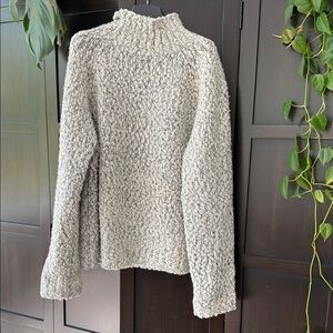 Vince Cream Marled Mock Knit Sweater